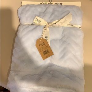 Chick Pea plush blue baby blanket